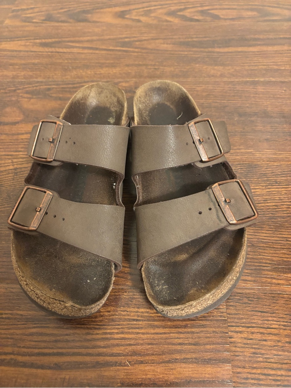 Birkenstock Brown Double-Strap Slide Sandals